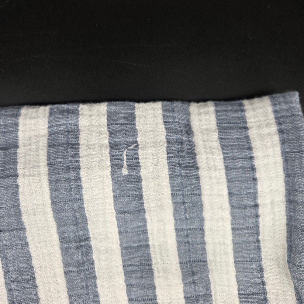aden + anais Muslin Swaddle Blankets Set Blue White Stripe Solid Lot - Picture 3 of 3
